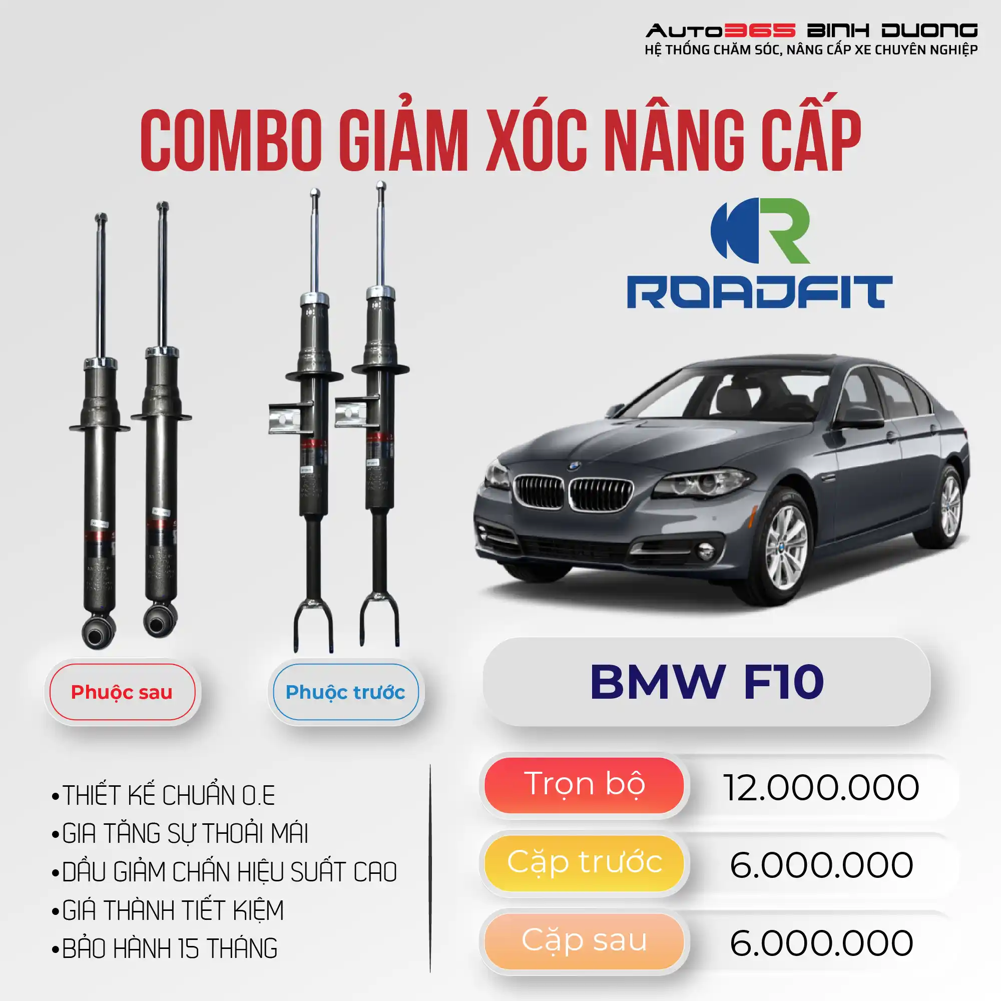 Bmw F10 Phuộc Roadfit cho BMW F10 – Combo giảm xóc
