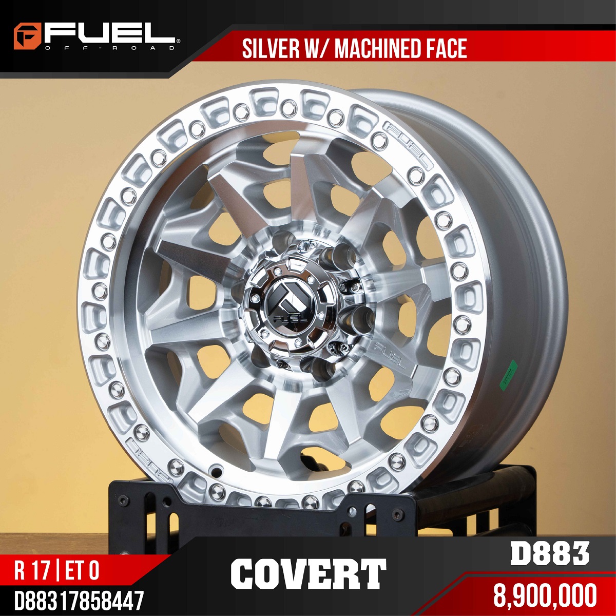 MÂM FUEL COVERT D883 SILVER MACHINED FACE 17 INCH ET0