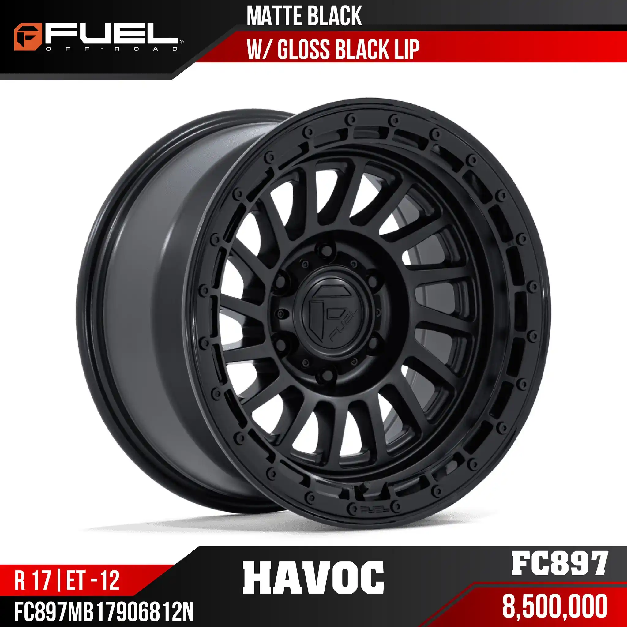 MÂM FUEL HAVOC FC897 MATTE BLACK W GLOSS BLACK LIP