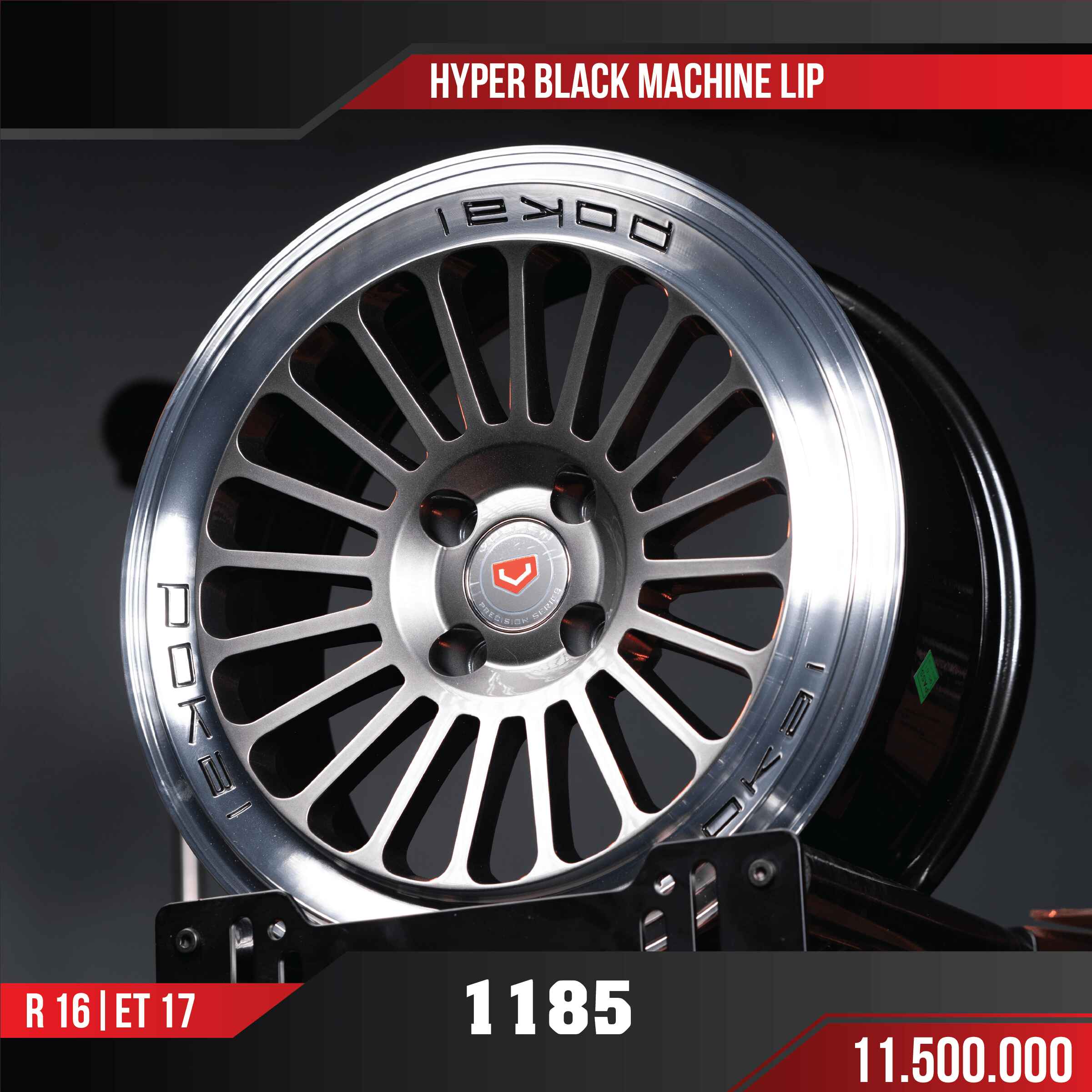 MÂM VF3 1185 HYPER BLACK MACHINE LIP 16 INCH ET17