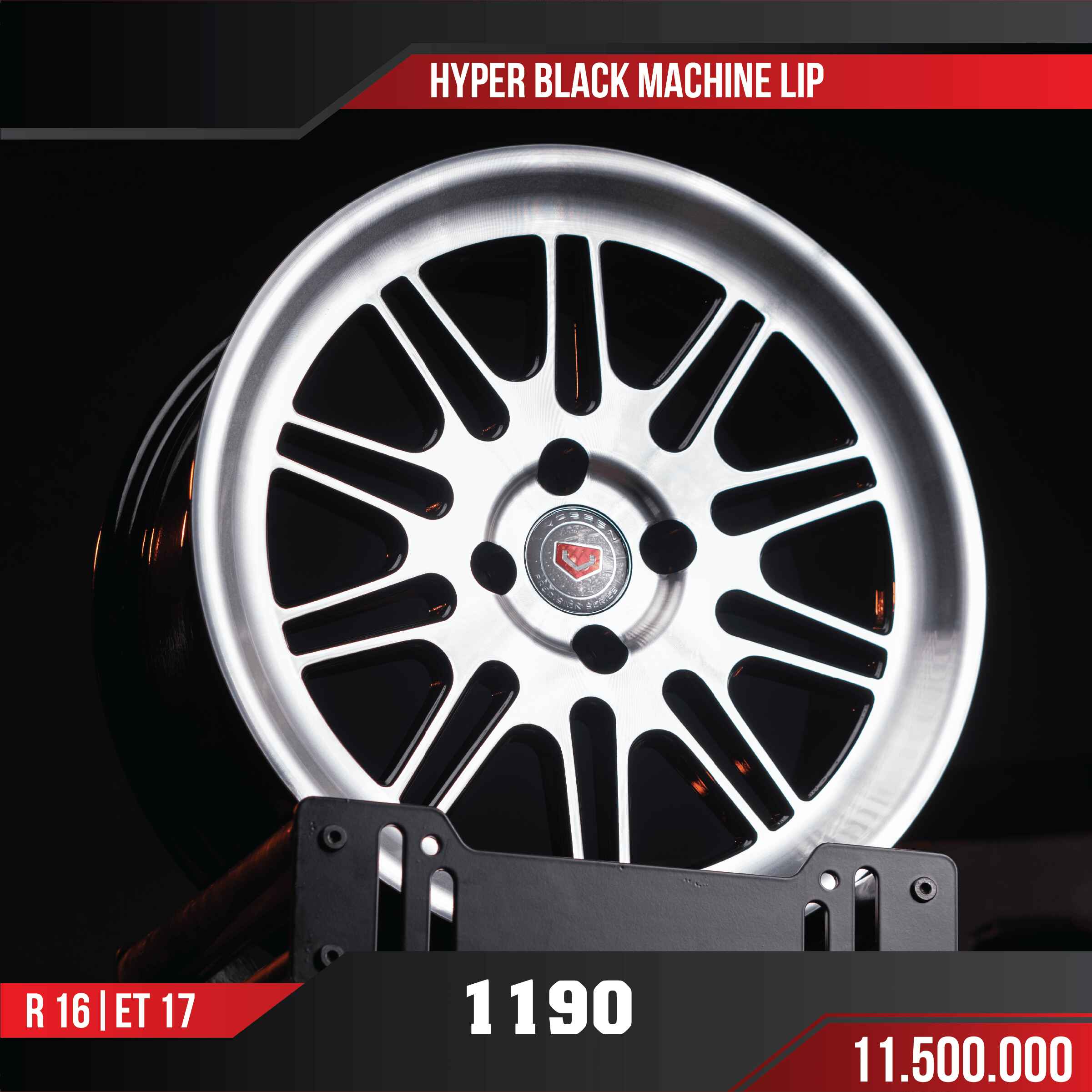 MAM VF3 1190 HYPER BLACK MACHINE LIP 16 INCH ET17