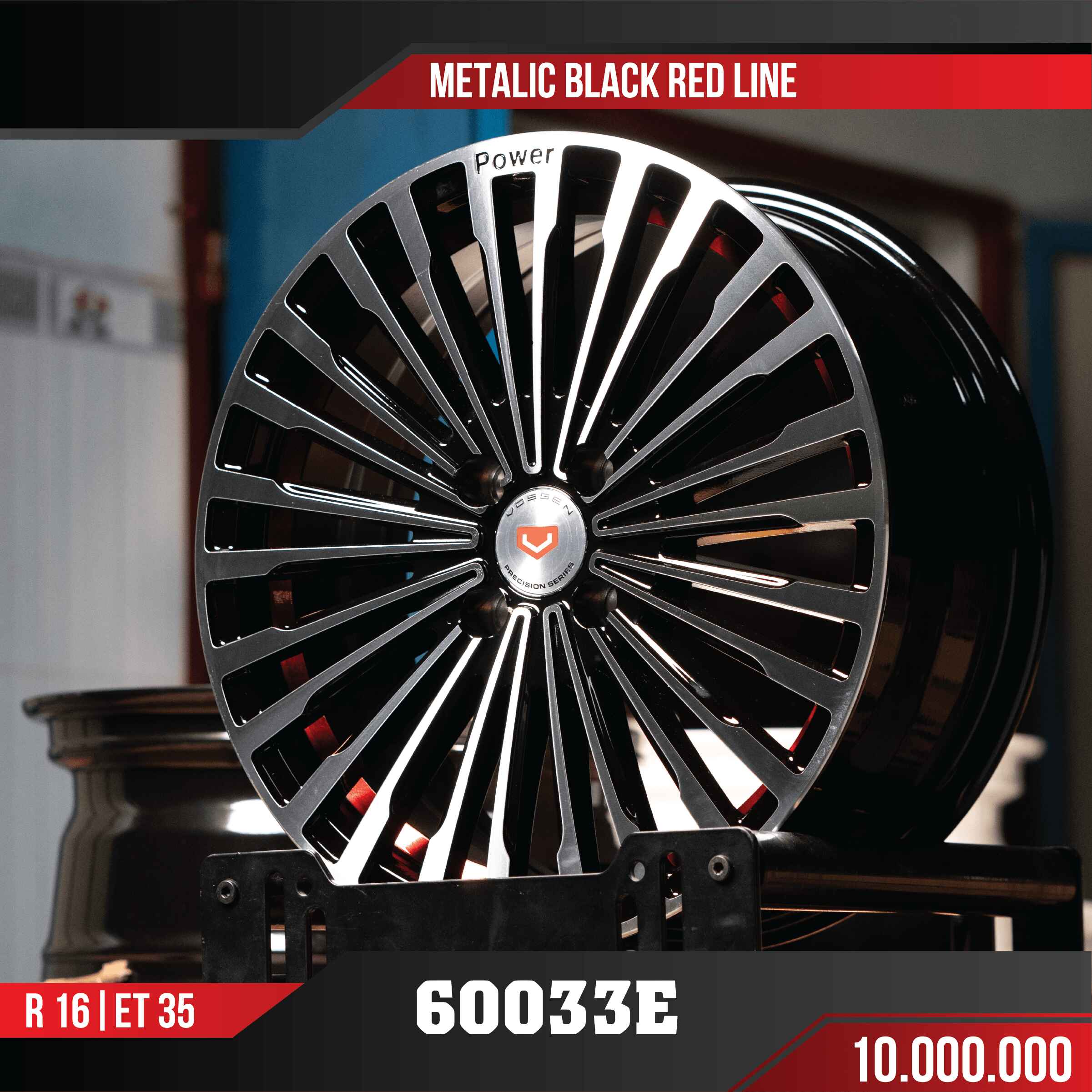 MÂM VF3 60033E METALIC BLACK RED LINE 16 INCH ET35