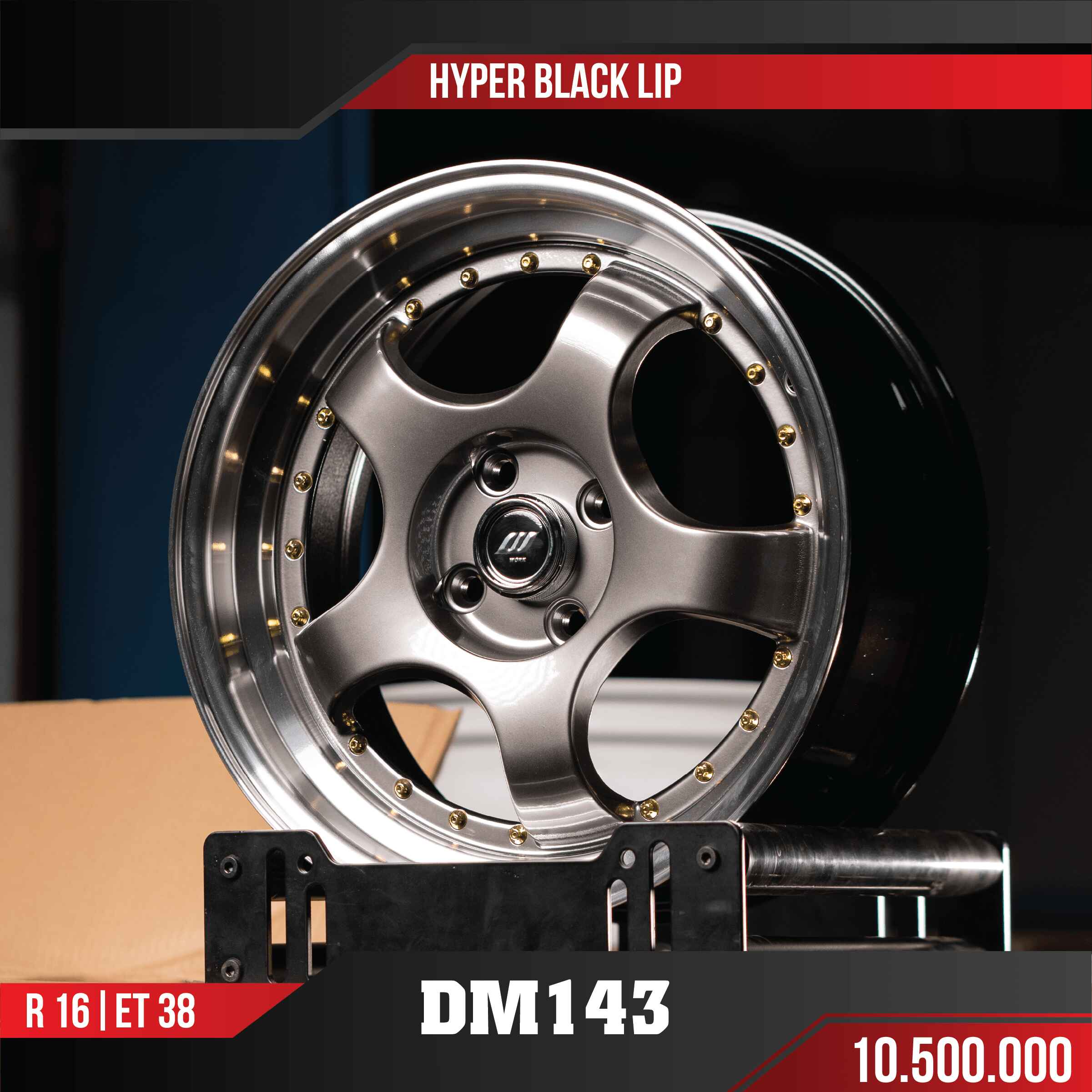 MÂM VF3 DM143 HYPER BLACK LIP 16 INCH ET38