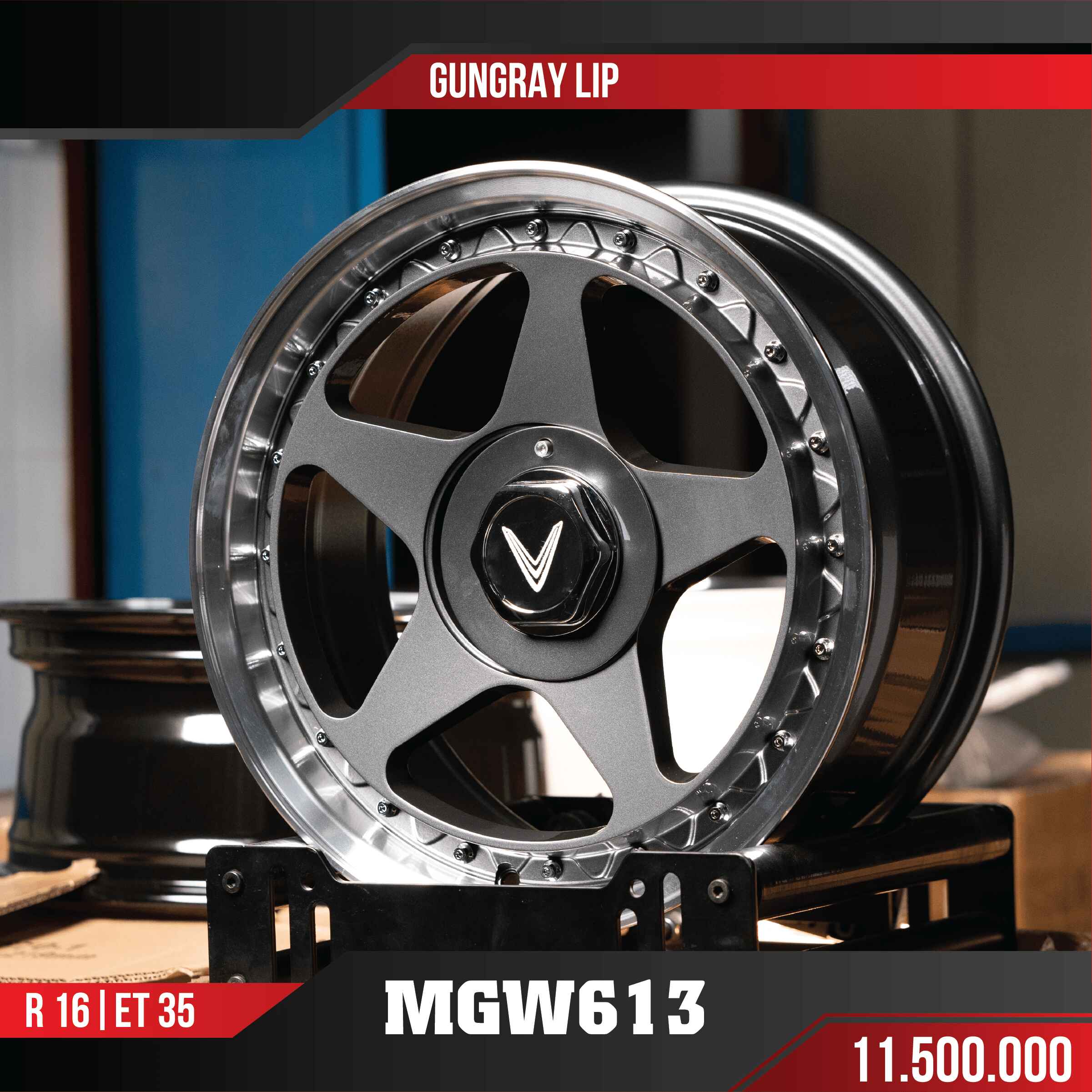 MÂM VF3 MGW613 GUNGRAY LIP 16 INCH ET35