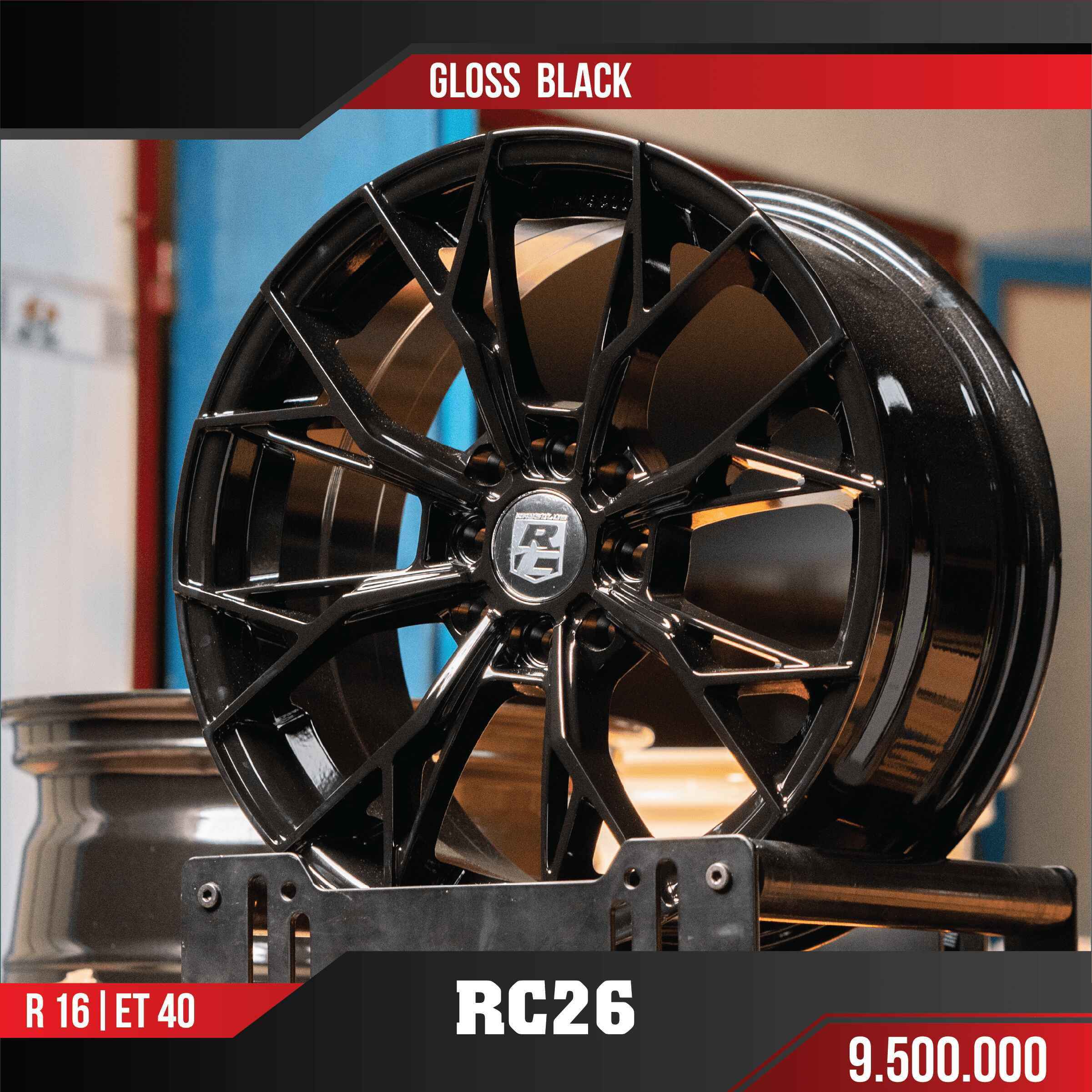 MÂM VF3 RC26 GLOSS BLACK 16 INCH ET40