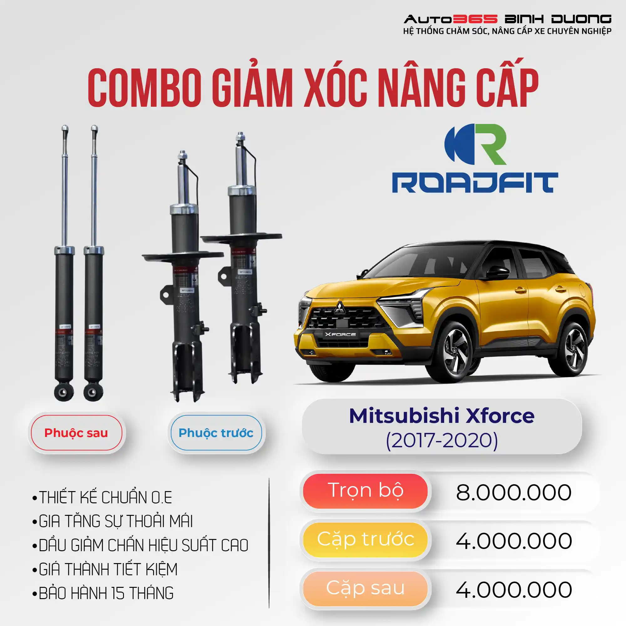 Phuộc Roadfit cho Mitsubishi Xforce (2017-2020)
