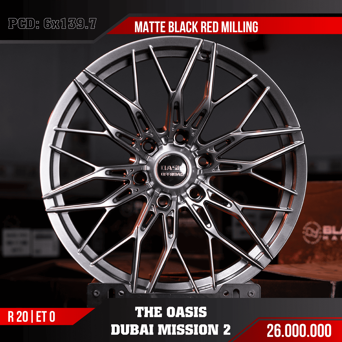 Oasis Dubai Mission 2 Matte Gunmetal 20 Inch Et0 Mâm Oasis Dubai Mission 2 Matte Gunmetal 20 Inch ET0