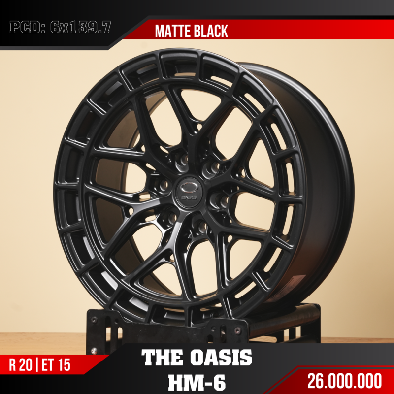 Oasis Hm-6 Matte Black 20 Inch Et15 Oasis HM 6 Matte Black 20 Inch ET15