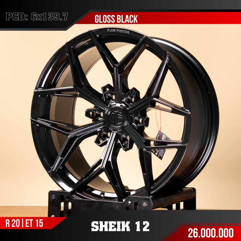 Sheik 12 Gloss Black 20 Inch Et15 Mâm Sheik 12 Gloss Black 20 Inch ET15