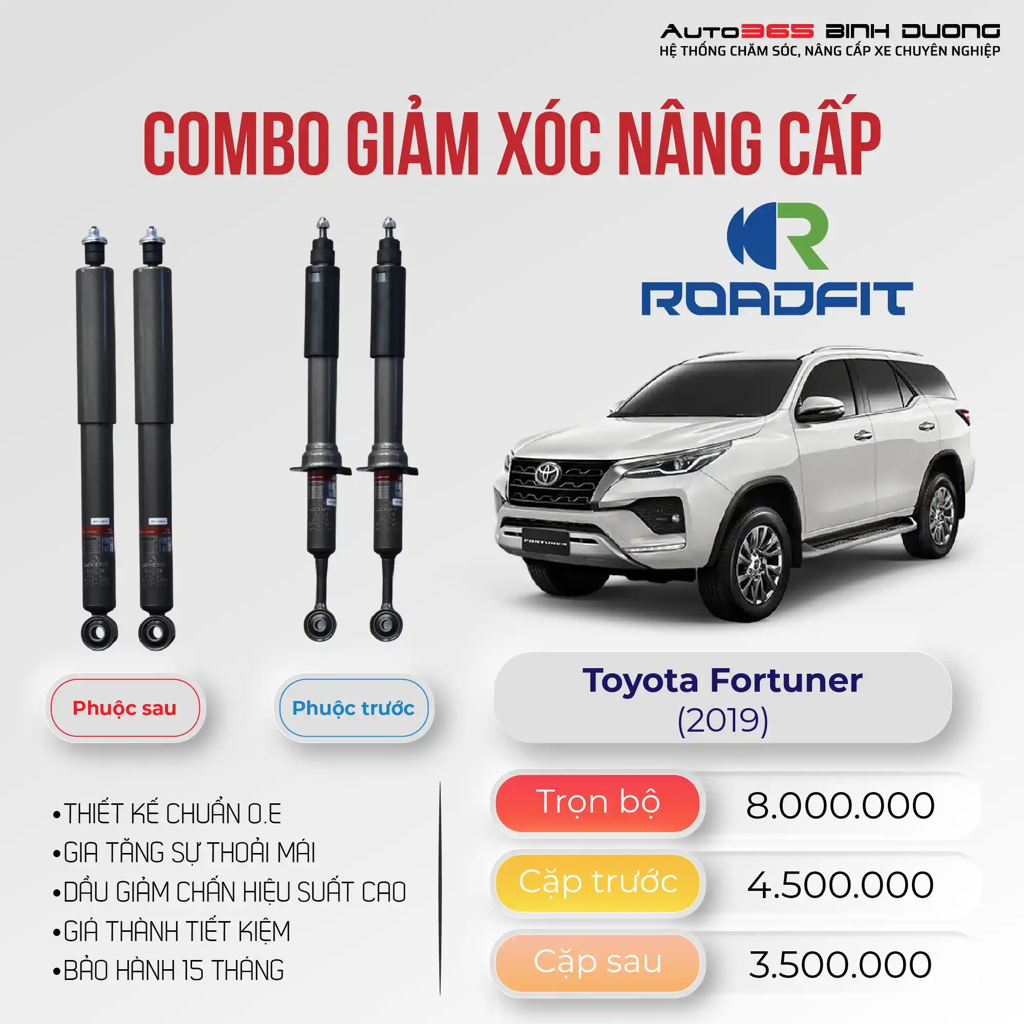 Phuộc Roadfit cho Toyota Fortuner (2019)