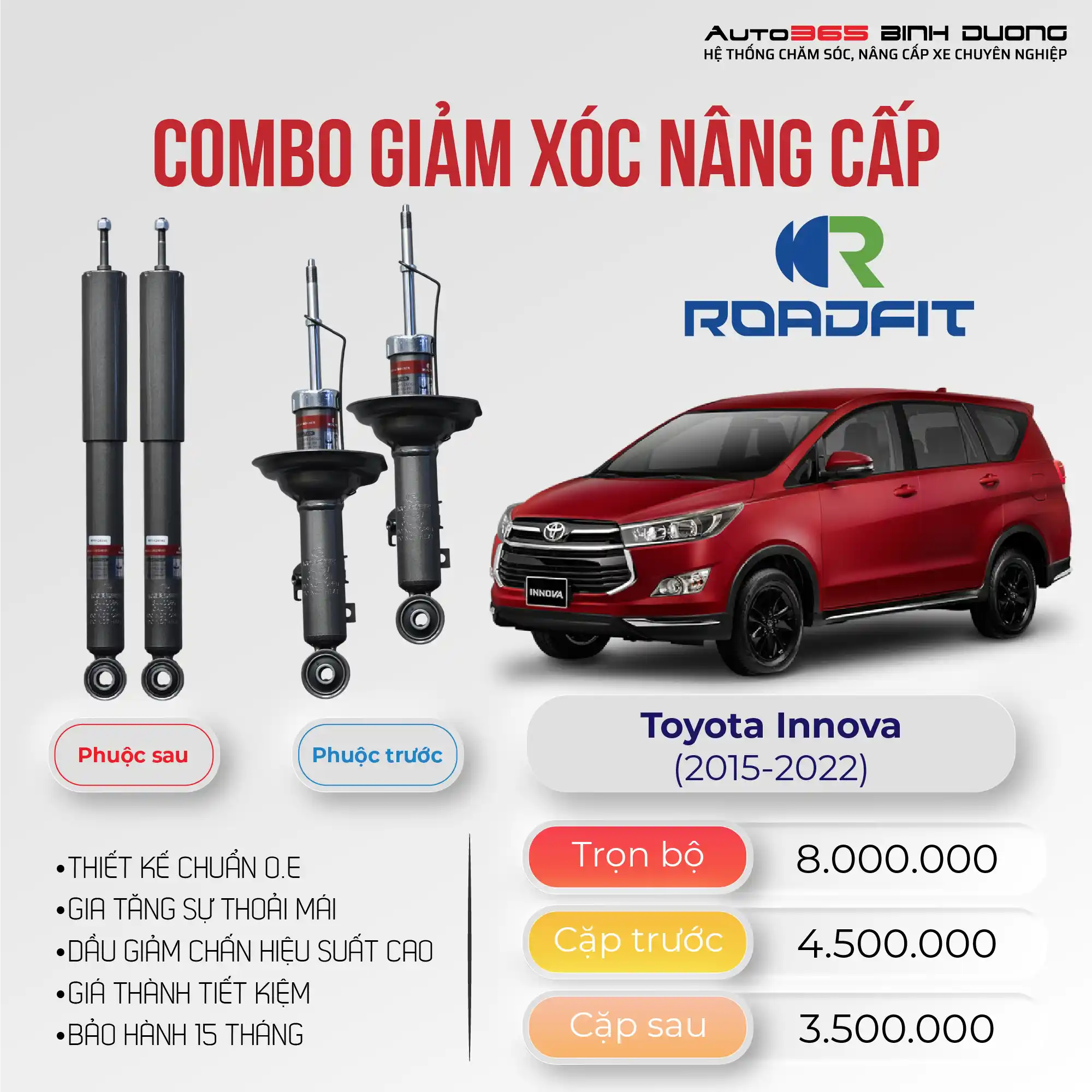 Phuộc Roadfit cho Toyota Innova (2015-2022)