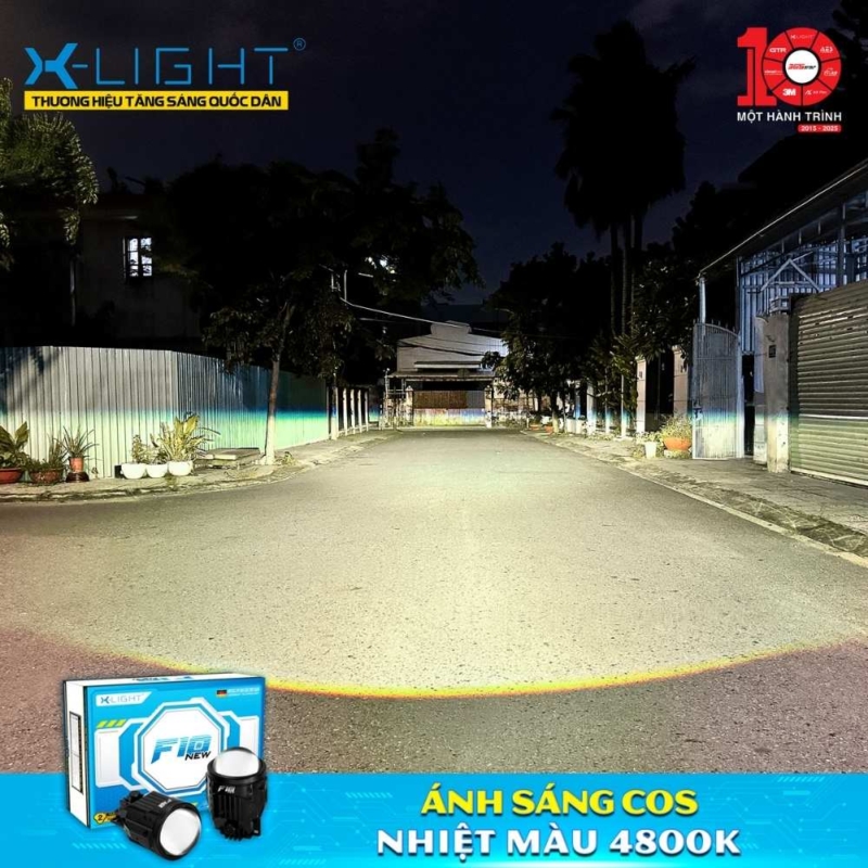 Ánh sáng Cos Đèn Bi Gầm X-Light F10 New 2025 mạnh bậc nhất trong phân khúc bi gầm 3.0 inch