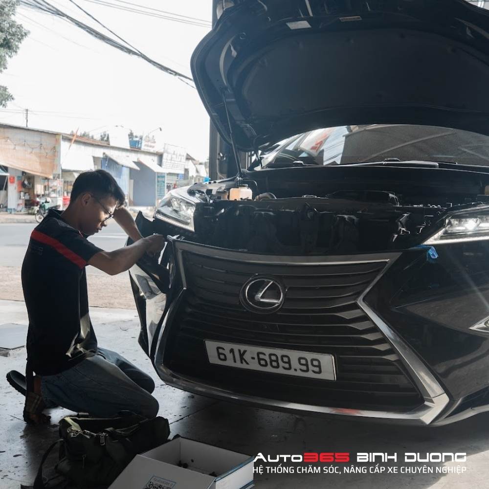 Thi công lắp đặt Đèn Bi Gầm X-Light F10 New 2025 tại Auto365 Bình Dương