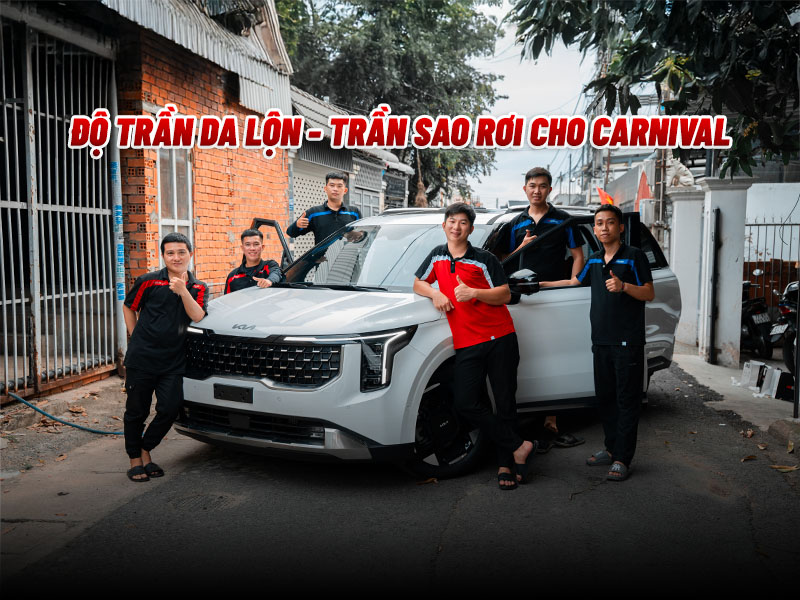 Bọc Trần Da Lộn Kia Carnival Kết Hợp Trần Sao Rơi Độc Đáo - Auto365 Bình Dương Bọc Trần Da lộn Kia Carnival Kết Hợp Trần Sao Rơi Độc Đáo