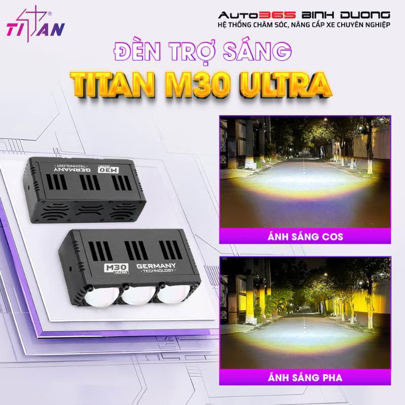 Cấu hình ánh sáng mạnh mẽ với 9 Chip LED ở chế độ Cos và 9 Chip LED ở chế độ Pha, tạo hai tầng sáng nhiệt màu 3000K và 6000K