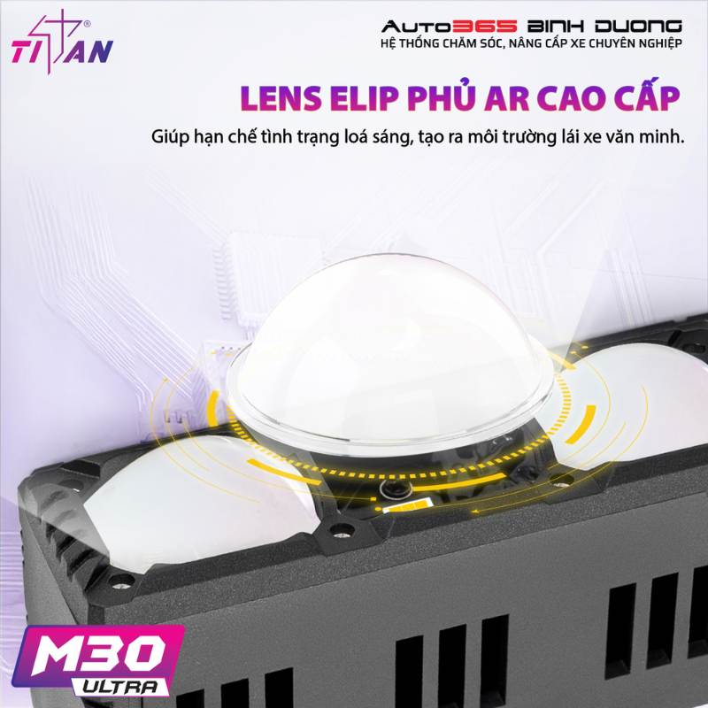 Lens Elip M30 Ultra phủ AR cao cấp mang lại hiệu quả chiếu sáng tối ưu