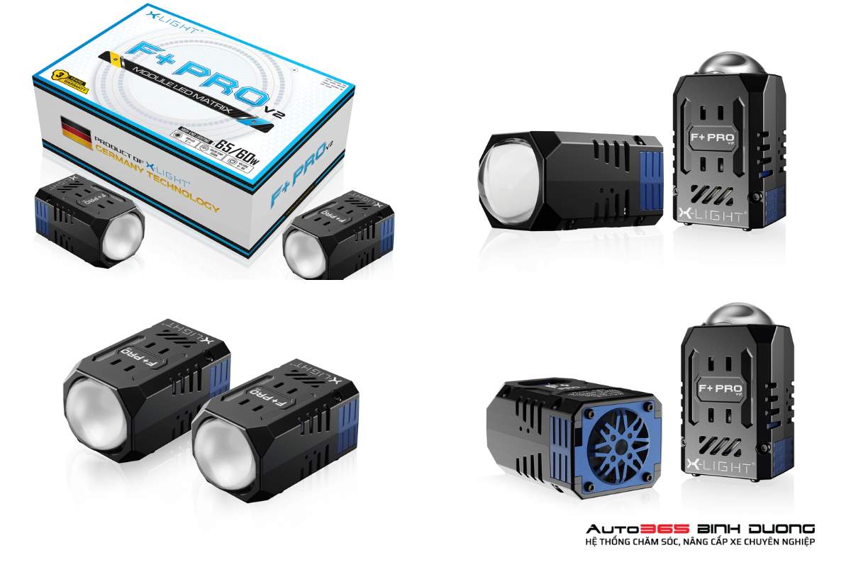 Đèn bi LED X-Light F+ Pro V2 thiết kế hiện đại với công suất chiếu sáng mạnh mẽ