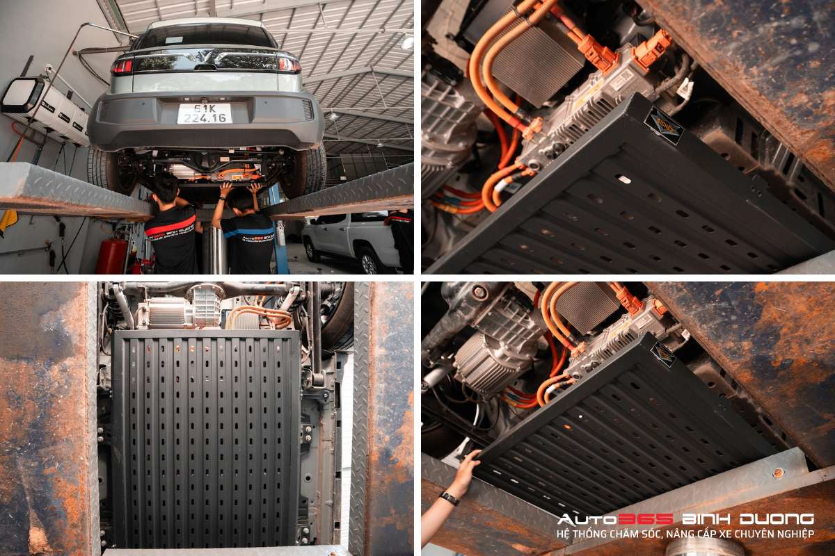 Thi Công Lắp Giáp Bảo Vệ Motor Điện Vf3 - Auto365 Bình Dương Thi công gắn tấm ốp bảo vệ pin cho VF3 tại Auto365 Bình Dương