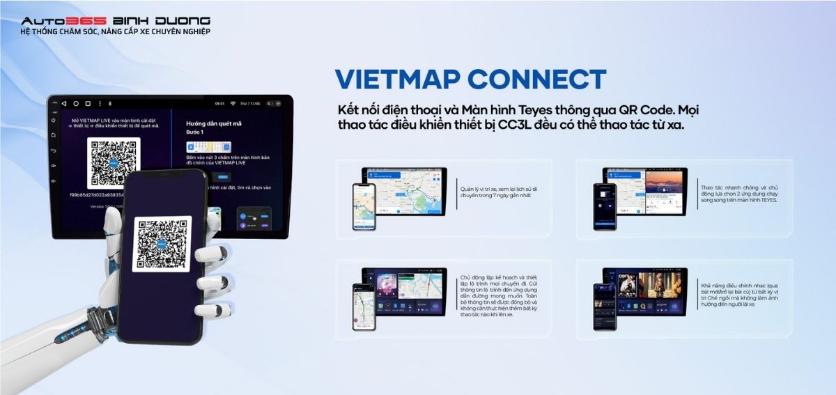 Kết nối và điều khiển Màn hình Android TEYES CC3L 360 ngay trên điện thoại