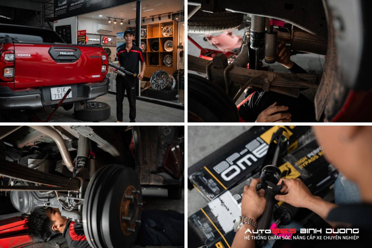 Nâng Cấp Phuộc Toyota Hilux Ở Bình Dương - Tp. Hồ Chí Minh Giá Tốt Với Set Giảm Xóc Ome Bp51 - Auto365 Bình Dương Thi công nâng cấp phuộc Toyota Hilux tại Auto365 Bình Dương - TP. HCM