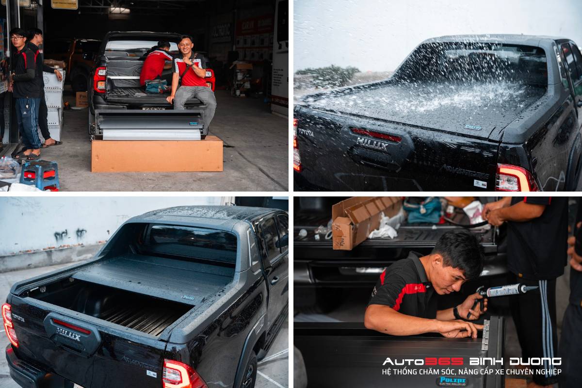 Nâng Cấp Phuộc Toyota Hilux Ở Bình Dương - Tp. Hồ Chí Minh Giá Tốt Với Set Giảm Xóc Ome Bp51 - Auto365 Bình Dương Lắp đặt nắp thùng cuộn điện Polini chống nước và cảm biến chống kẹt hiệu quả